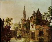 European city landscape, street landsacpe, construction, frontstore, building and architecture. 121 unknow artist